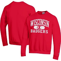Sweat-shirt Champion Red Wisconsin Badgers Arch Pill pour homme