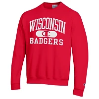 Sweat-shirt Champion Red Wisconsin Badgers Arch Pill pour homme