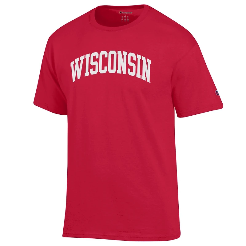 Men's Champion  Red Wisconsin Badgers Basic Arch T-Shirt