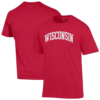 Men's Champion  Red Wisconsin Badgers Basic Arch T-Shirt