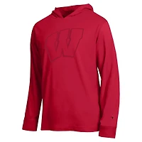 T-shirt à capuche manches longues Champion Red Wisconsin Badgers Tonal All-Star pour homme