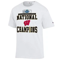 Men's Champion  White Wisconsin Badgers 2026 NCAA Frozen Four Women's Ice Hockey National Champions Locker Room T-Shirt