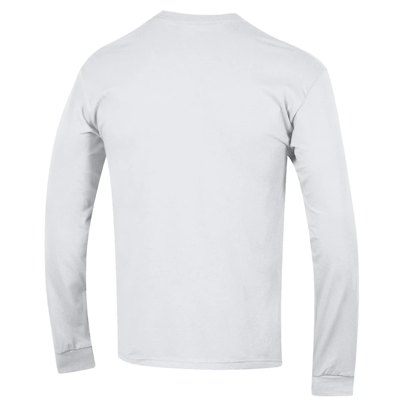 Men's Champion Wisconsin Badgers Arch Over Logo 2-Hit Long Sleeve T-Shirt