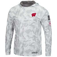 Colosseum Arctic Camo Wisconsin Badgers OHT Military Appreciation Sweat à capuche manches longues pour homme