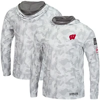 Colosseum Arctic Camo Wisconsin Badgers OHT Military Appreciation Sweat à capuche manches longues pour homme