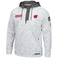 Sweat à capuche zippé pour homme Colosseum Arctic Camo Wisconsin Badgers OHT Military Appreciation