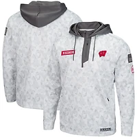 Sweat à capuche zippé pour homme Colosseum Arctic Camo Wisconsin Badgers OHT Military Appreciation