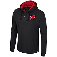 T-shirt à capuche thermique affirmatif pour hommes Colosseum Black Wisconsin Badgers