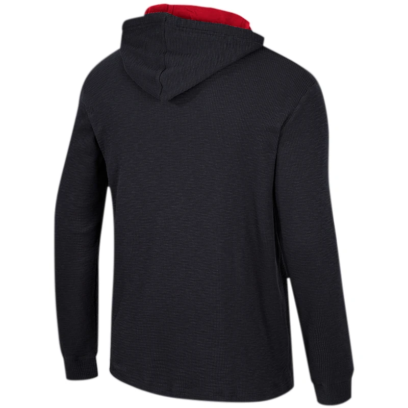 T-shirt à capuche thermique affirmatif pour hommes Colosseum Black Wisconsin Badgers