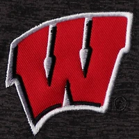 Men's Colosseum Black Wisconsin Badgers Big & Tall Down Swing Polo