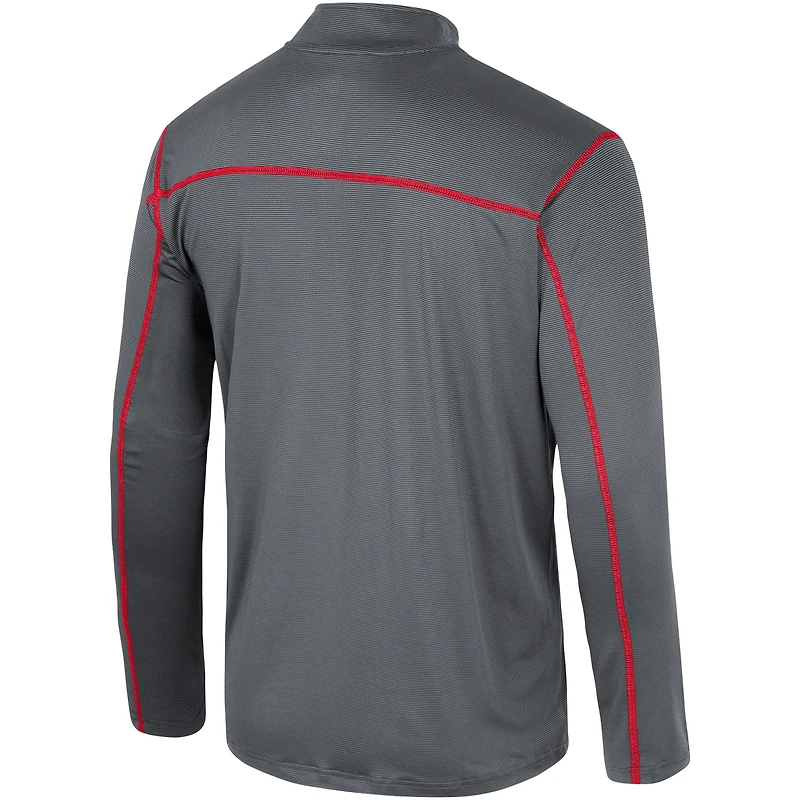 Coupe-vent Colosseum Black Wisconsin Badgers Cameron pour hommes avec quart de zip