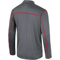 Coupe-vent Colosseum Black Wisconsin Badgers Cameron pour hommes avec quart de zip