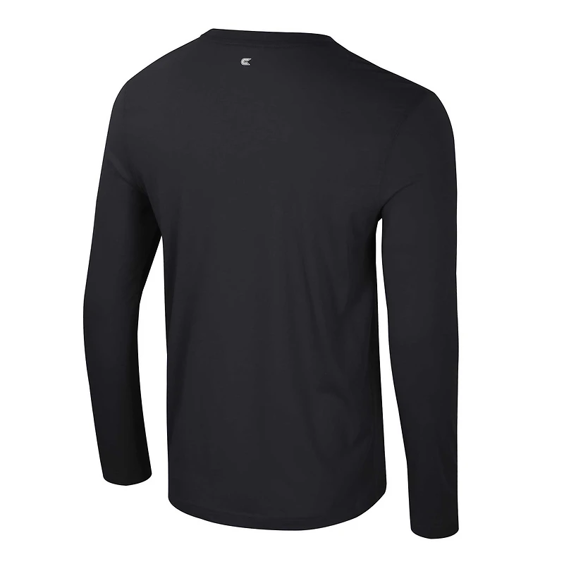 Men's Colosseum Black Wisconsin Badgers Color Pop Active Blend 2-Hit Long Sleeve T-Shirt