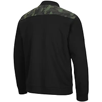 Men's Colosseum Black Wisconsin Badgers OHT Military Appreciation Commo Fleece Quarter-Zip Jacket