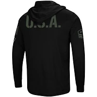 Men's Colosseum Black Wisconsin Badgers OHT Military Appreciation Hoodie Long Sleeve T-Shirt