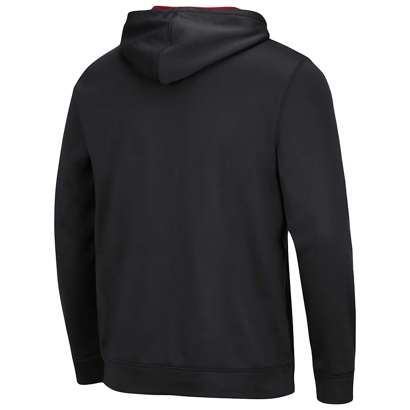 Men's Colosseum Black Wisconsin Badgers Resistance Pullover Hoodie