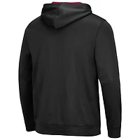 Men's Colosseum Black Wisconsin Badgers Slash Stack 2.0 Pullover Hoodie