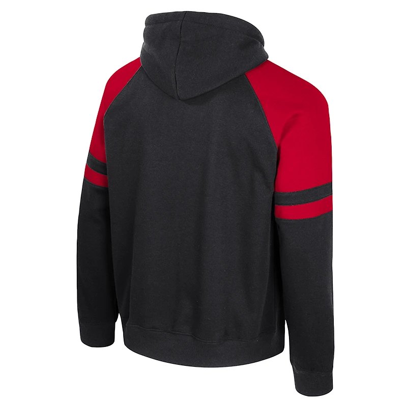 Sweat à capuche raglan Todd pour homme Colosseum Black Wisconsin Badgers