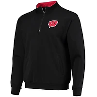 Men's Colosseum Black Wisconsin Badgers Tortugas Logo Quarter-Zip Jacket