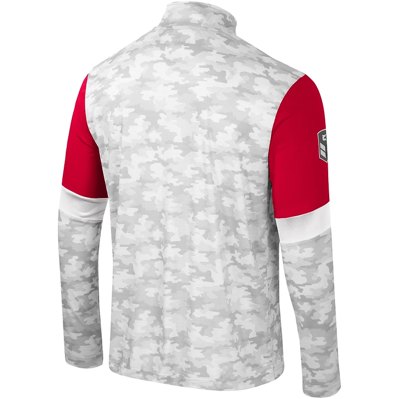 Coupe-vent à quart de zip Colosseum Camo Wisconsin Badgers OHT pour hommes Appréciation militaire Tomahawk