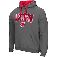 Men's Colosseum Charcoal Wisconsin Badgers Big & Tall Arch Logo 2.0 Pullover Hoodie