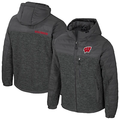 Doudoune à capuche zippée Nightman pour homme, coloris anthracite, des Wisconsin Badgers