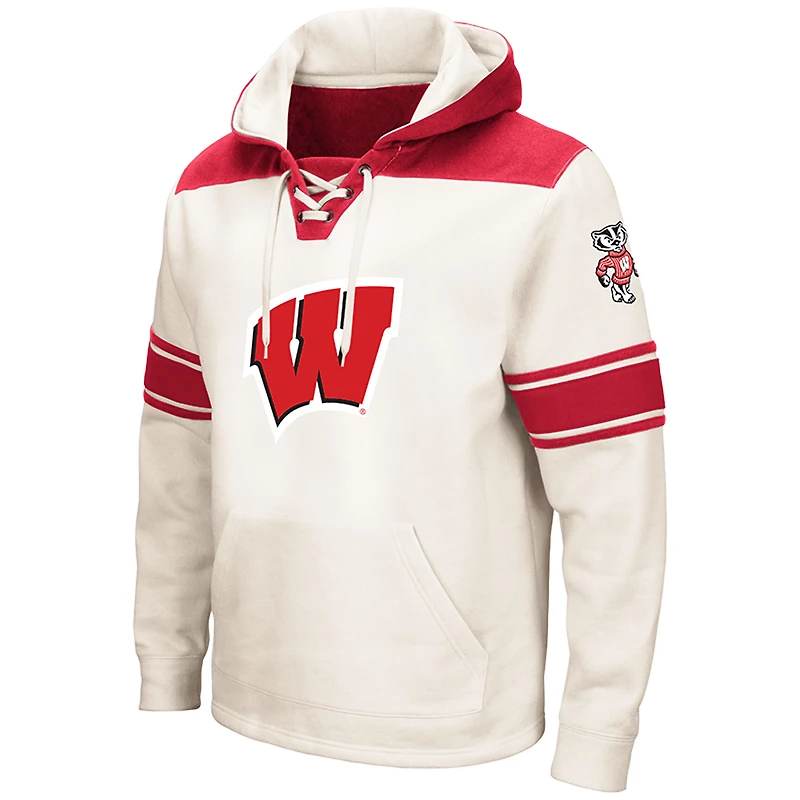 Sweat à capuche lacets Colosseum Cream Wisconsin Badgers 2.0 pour homme