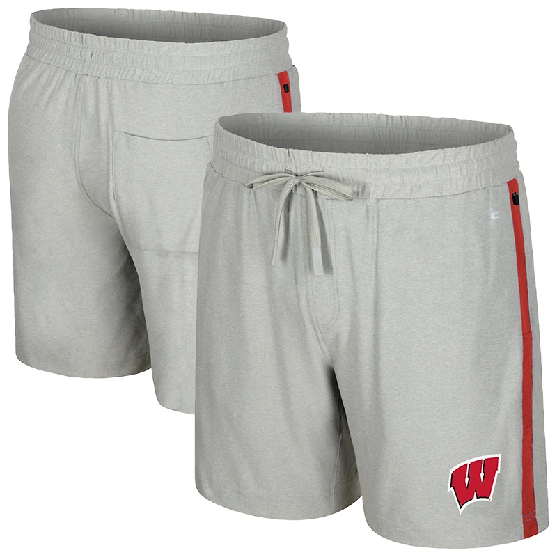 Short Mac gris Colosseum pour homme des Wisconsin Badgers
