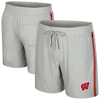 Short Mac gris Colosseum pour homme des Wisconsin Badgers