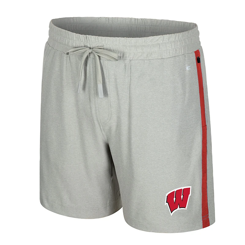 Short Mac gris Colosseum pour homme des Wisconsin Badgers
