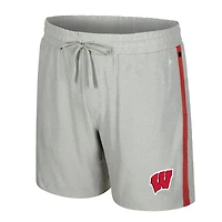 Short Mac gris Colosseum pour homme des Wisconsin Badgers