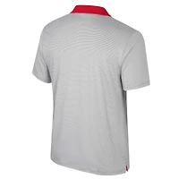 Men's Colosseum Gray Wisconsin Badgers Tuck Striped Polo