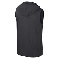 Débardeur à capuche sans manches Colosseum Heather Black Wisconsin Badgers pour hommes
