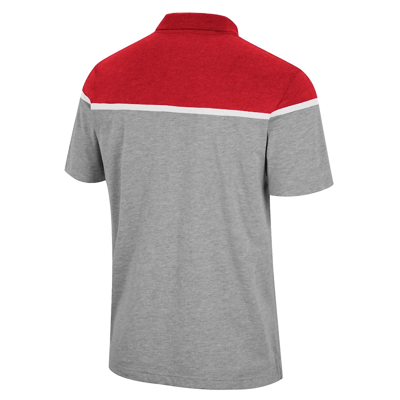 Polo Colosseum Heather Grey Wisconsin Badgers Chamberlain pour homme