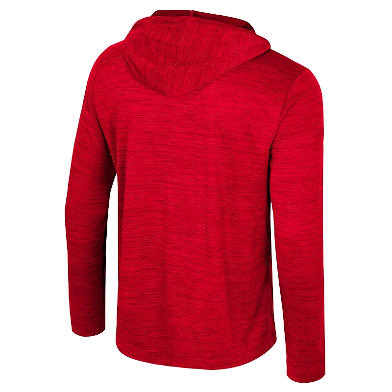 Sweat à capuche léger quart de zip pour homme Colosseum Red Wisconsin Badgers Always Sunny