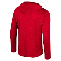 Sweat à capuche léger quart de zip pour homme Colosseum Red Wisconsin Badgers Always Sunny