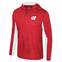 Sweat à capuche zippé quart de tour rouge Colosseum des Wisconsin Badgers Always Sunny pour homme