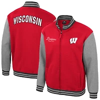Veste universitaire entièrement zippée Ambi-Turner pour homme, couleur rouge Colosseum, des Wisconsin Badgers