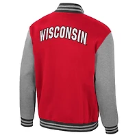 Veste universitaire entièrement zippée Ambi-Turner pour homme, couleur rouge Colosseum, des Wisconsin Badgers