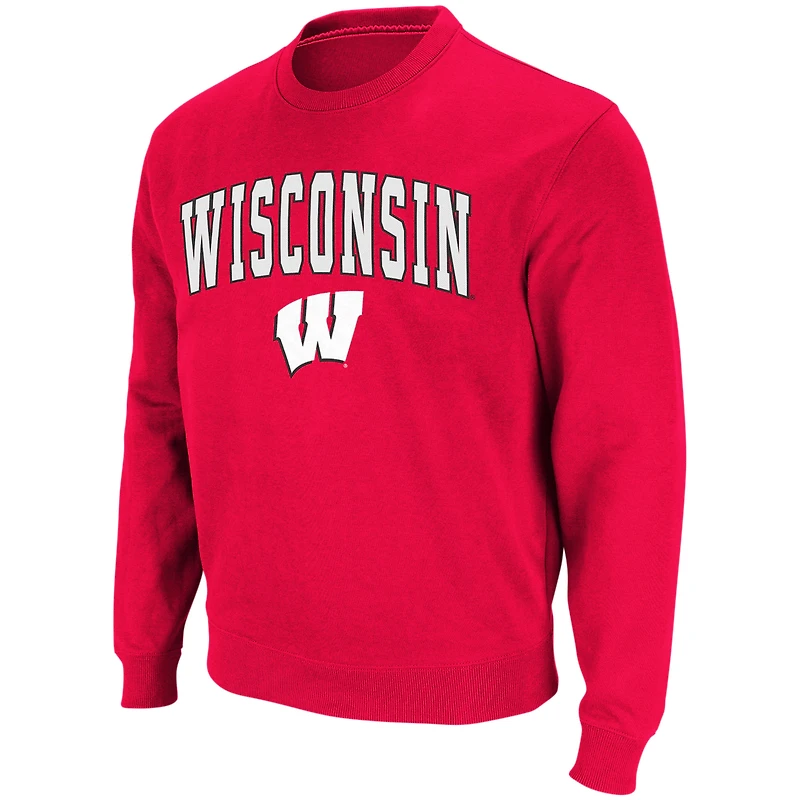 Colosseum Wisconsin Badgers Arch & Logo Crew Neck Sweat-shirt pour homme
