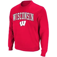 Colosseum Wisconsin Badgers Arch & Logo Crew Neck Sweat-shirt pour homme