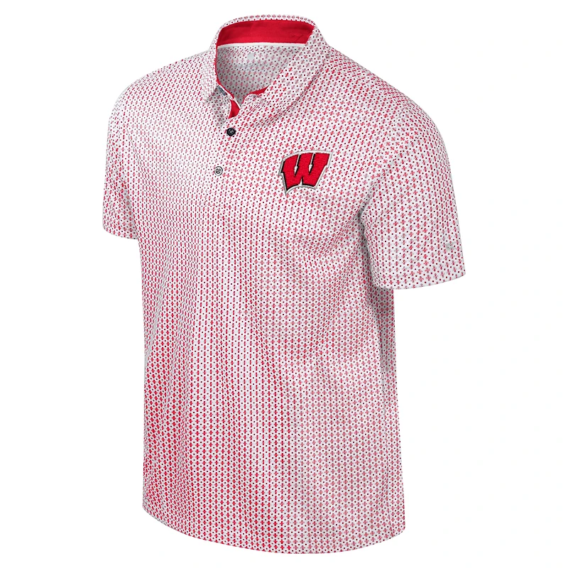Polo Marty Rival pour homme Colosseum Red Wisconsin Badgers Big & Tall
