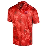 Polo pour hommes Colosseum Red Wisconsin Badgers Big & Tall Palms