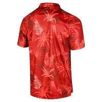 Polo pour hommes Colosseum Red Wisconsin Badgers Big & Tall Palms