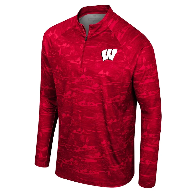 Veste à quart de zip Carson Colosseum Red Wisconsin Badgers pour hommes