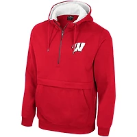 Sweat à capuche demi-zippé Colosseum Wisconsin Badgers pour hommes