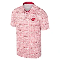 V110722 Wisc Limited Team Color NCAA HOMMES C'EST L'HEURE ! POLO IMPRIMÉ ALLOVER POLMEN #68