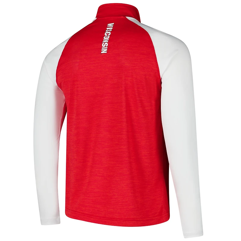 Haut à quart de zip Langmore Colosseum Red Wisconsin Badgers pour hommes