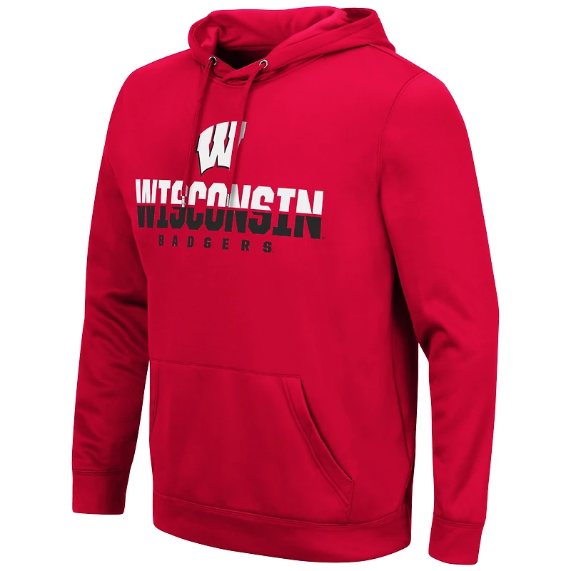 Men's Colosseum Red Wisconsin Badgers Lantern Pullover Hoodie