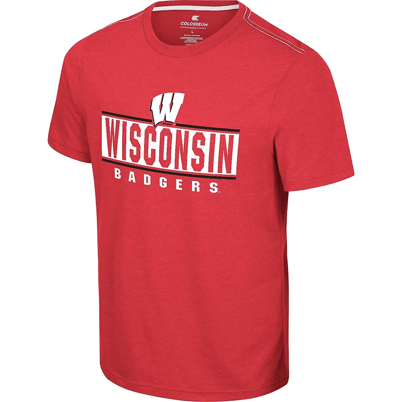 T-shirt No Problemo des Badgers du Wisconsin rouge Colosseum pour hommes